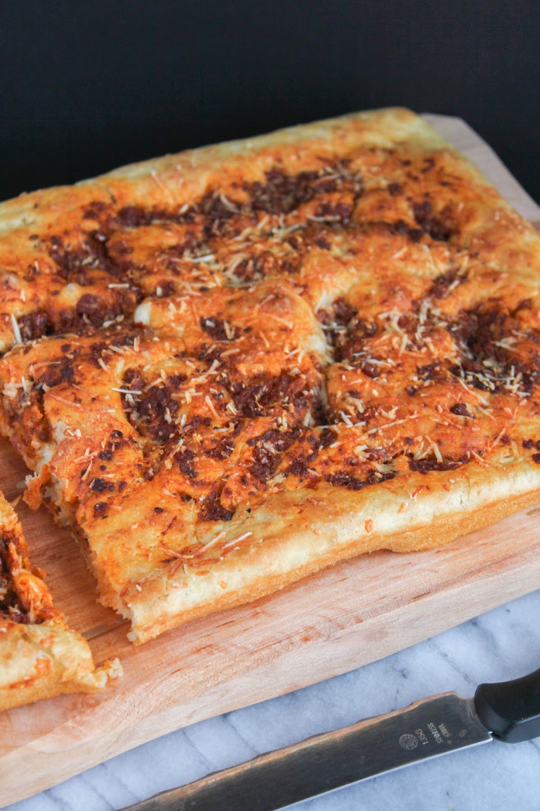 Roasted Red Pepper Pesto Focaccia