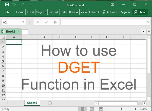 how to use dget function in excel