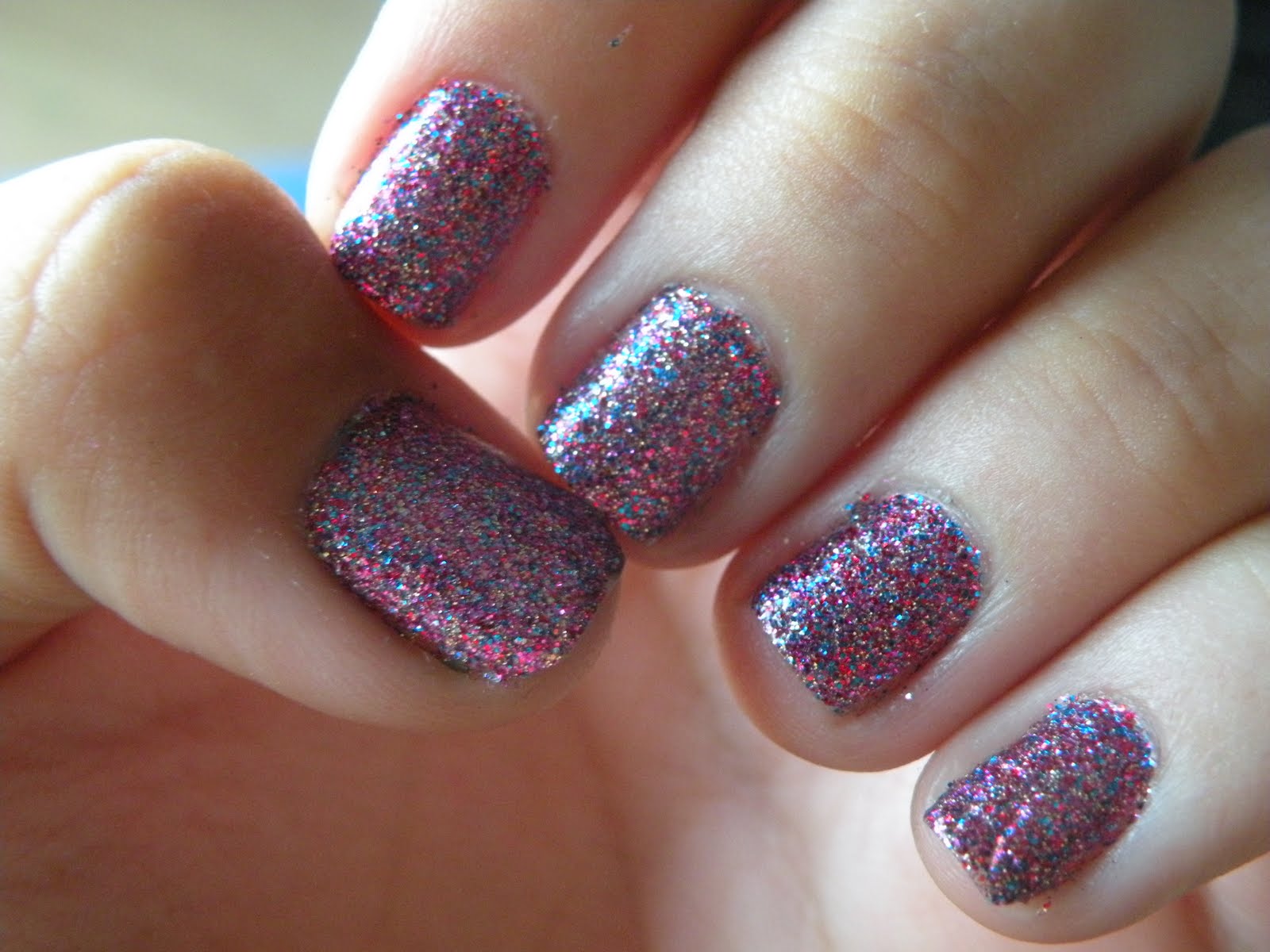 2. Pink Glitter Nails with Gold Foil Nail Art - wide 9