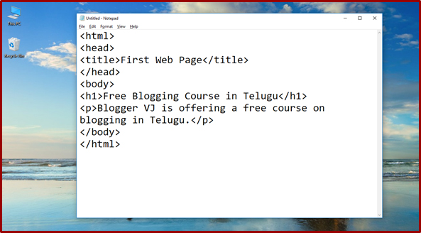 Website Designing Course | How to create a web page in telugu | Blogger VJ Website Designing Course | How to create a web page in telugu | Blogger VJ
