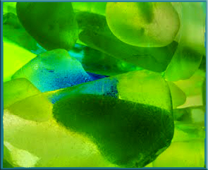 Green & blue Beachglass