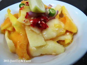 Resep Salad Mangga-Apel dengan Saus Selai Kacang