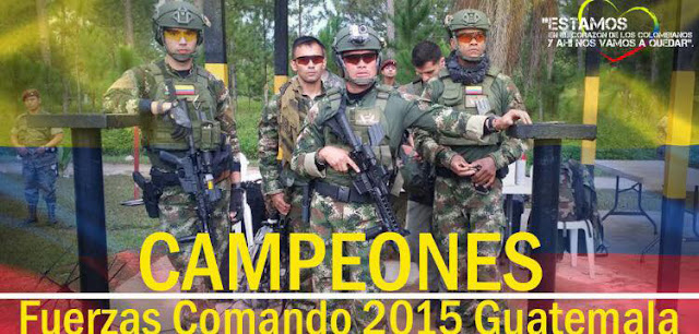 El equipo de Fuerzas Especiales colombiano, que salió campeón de Fuerzas Comando 2015.