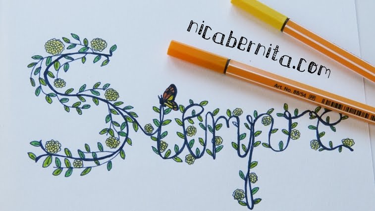 Doodle Art: LETRAS DECORADAS con flores 🌸 Personaliza tus cuadernos y proyectos  de manualidades 🎨