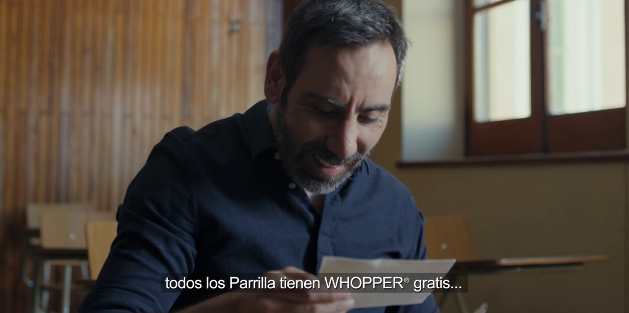WHOPPER gratis de por vida Burger King apellido Parrilla