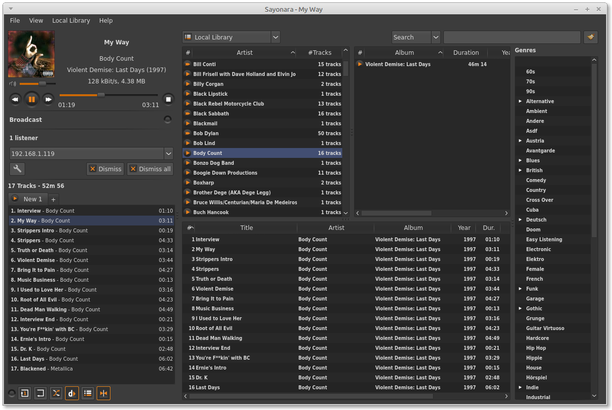 Sayonara Player Pemutar Audio Ringan untuk Linux LinuxSec