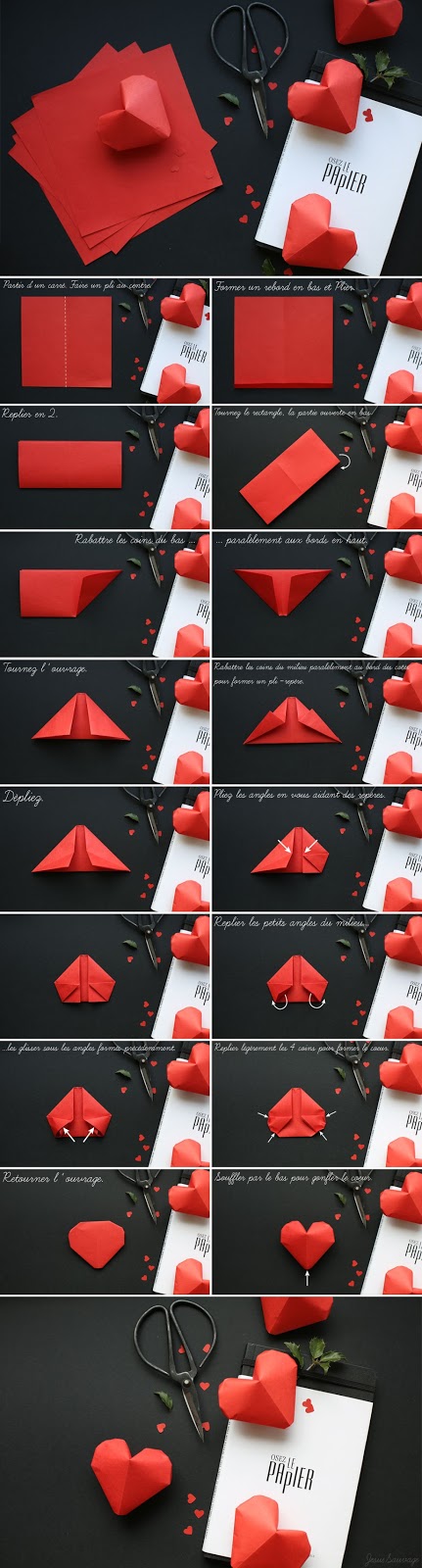 Come realizzare dei cuori di carta 3D con l'origami