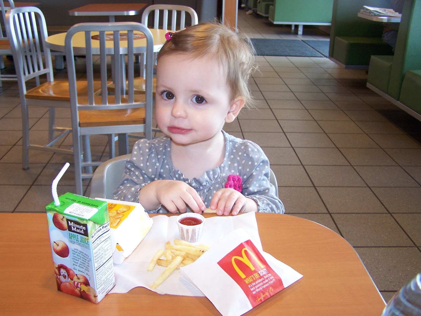 The Allen Family Austin, Carrie and Hadley First McDonalds Happy Meal(05)