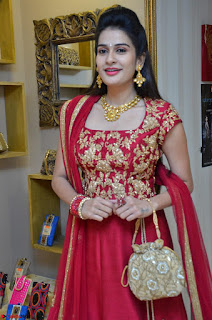 Jenny Honey in Stunning Dark Red Anarkali Dress at Splurge   Divalicious curtain raiser ~ Exclusive Celebrities Galleries