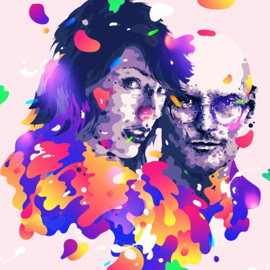 As surreais e psicodélicas ilustrações com retratos de Bram Vanhaeren Bram Vanhaeren arte ilustrações retratos psicodélicos coloridos surreais celebridades