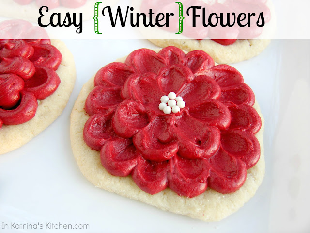 Winter Flower cookies by Katrina of In Katrina's Kitchen