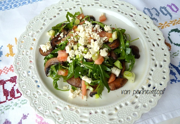 Penne im Topf: Gute Vorsätze?? Rucolasalat mit gebratenen Champignons ...