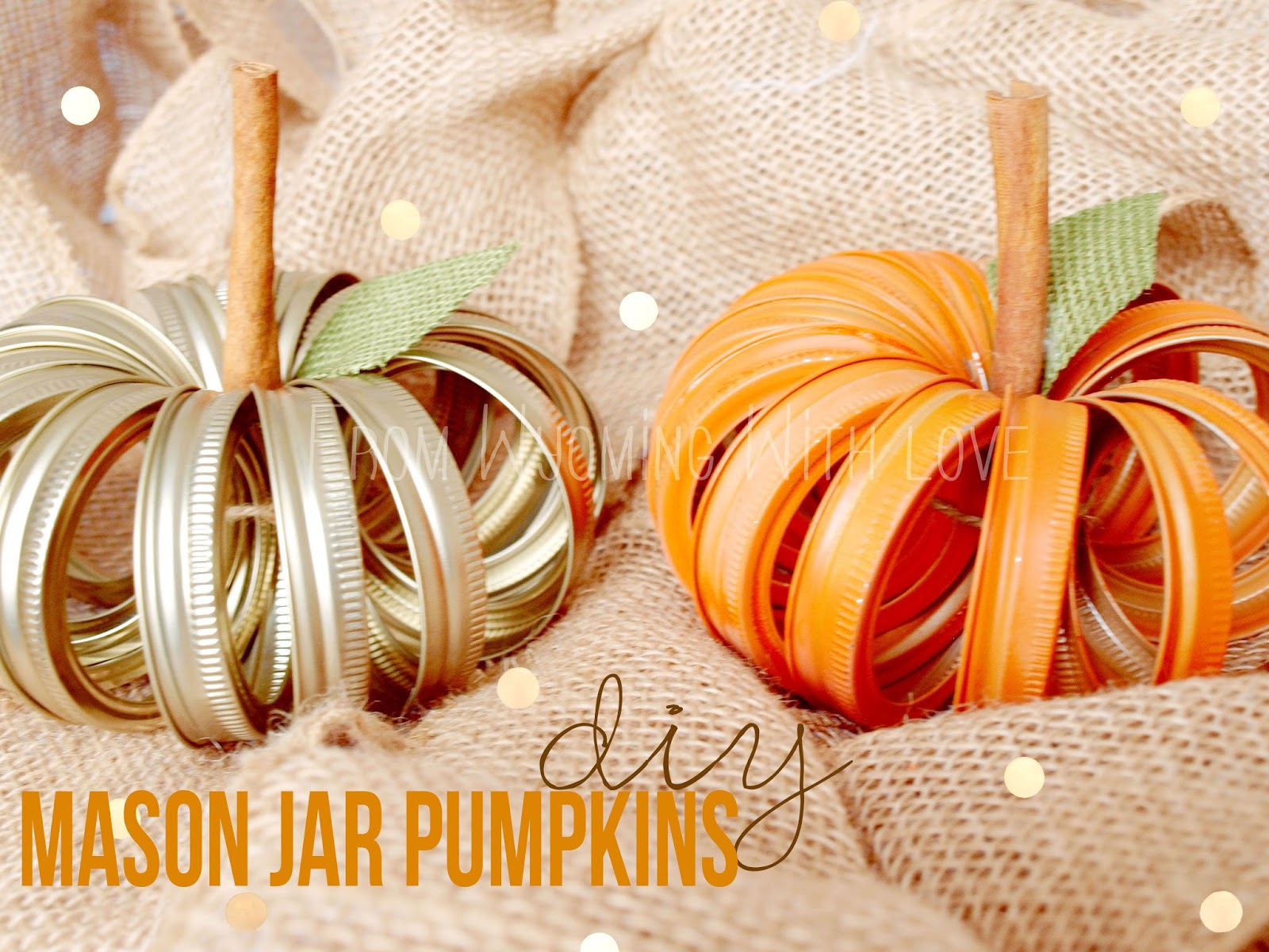From Wyoming With Love diy mason jar lid pumpkin