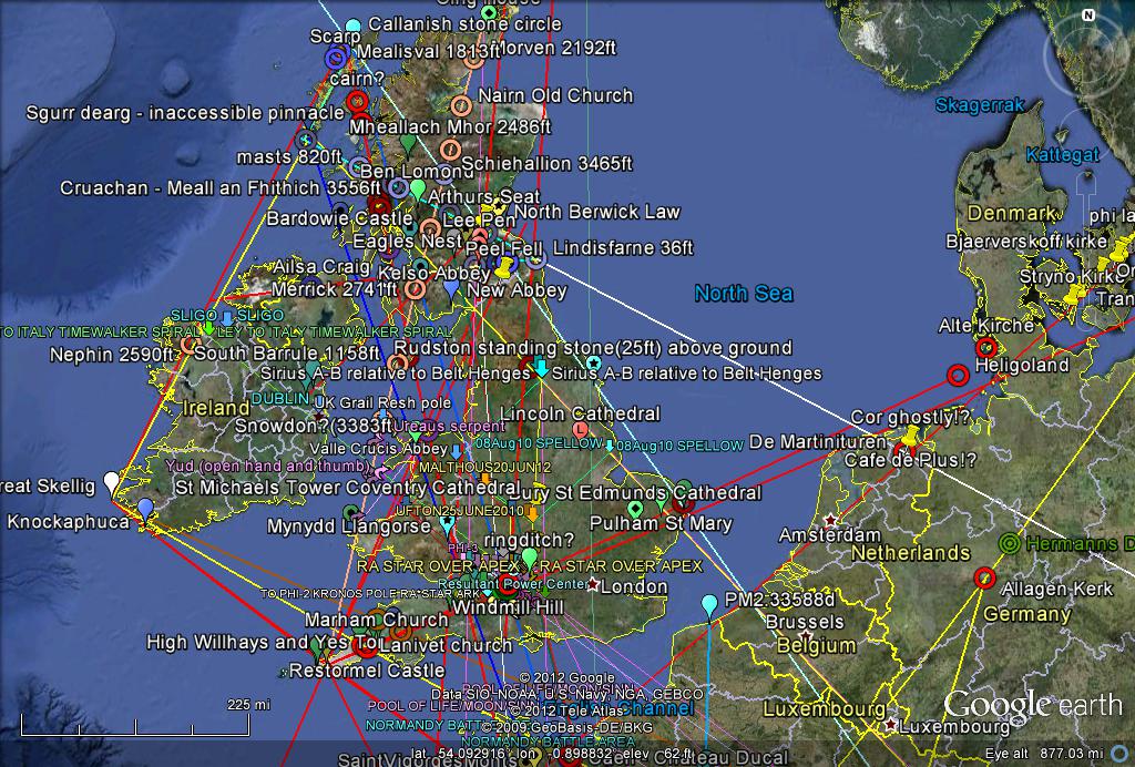 extended towards denmark and mention made of the island of heligoland situated off the corner of denmark and germany which i plotted on google earth