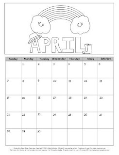 Lessons by Molly: Calendar Freebie April 2013