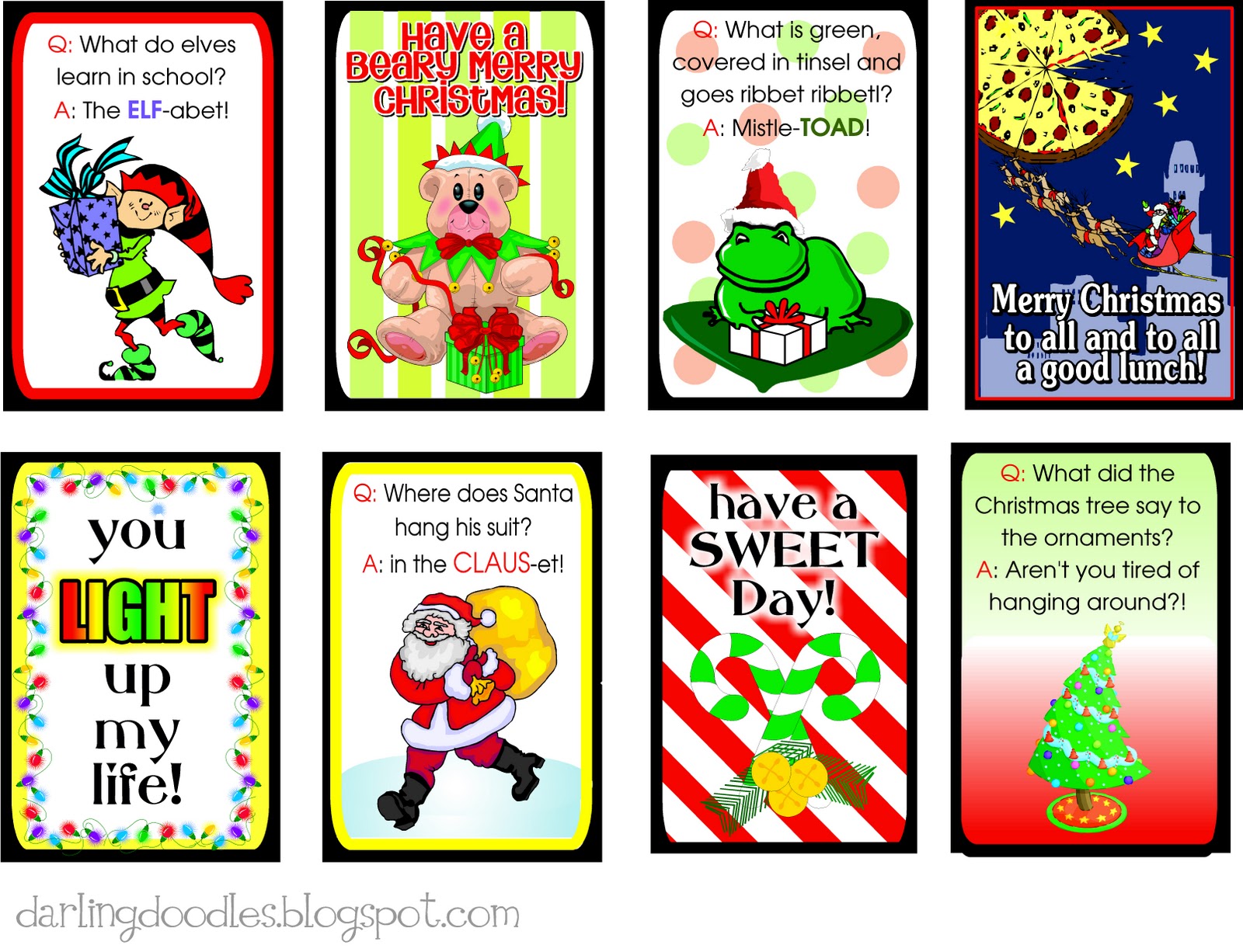 Darling Doodles Christmas Lunch Box Notes And Darling Doodles Christmas Lunch Box Notes And