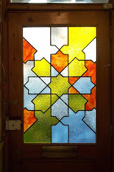 geometric islamic pattern stained glass panel victorian section door