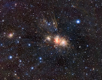 Star Formation Region Monoceros R2 - Infrared VISTA view of a stellar nursery in Monoceros
