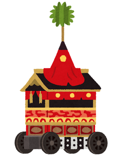 祇園祭の山鉾のイラスト