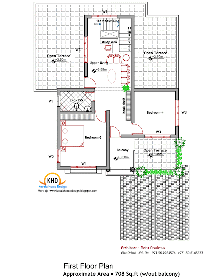 185 Square Meter (2000 Sq. Ft.) House Plan & Elevation