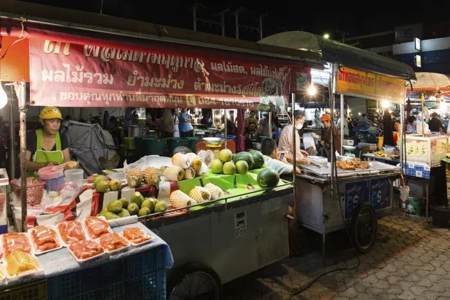 Food carts in Isaan, Thailand