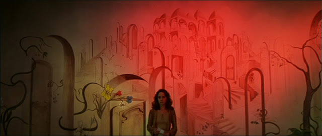 The beautifully painted flower room in Suspiria 