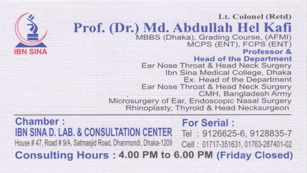 Bangladesh Doctor Information and Health Tips Ear Nose Throat & Head