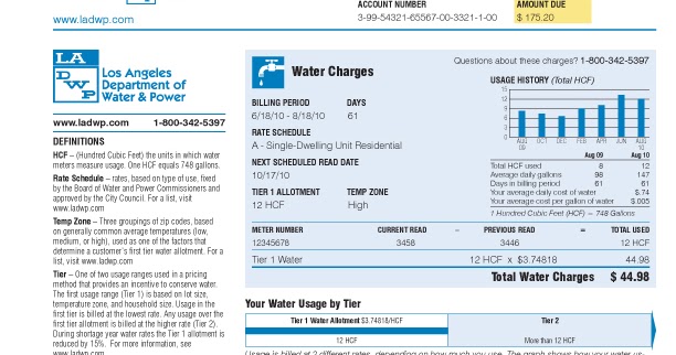water and power pay bill