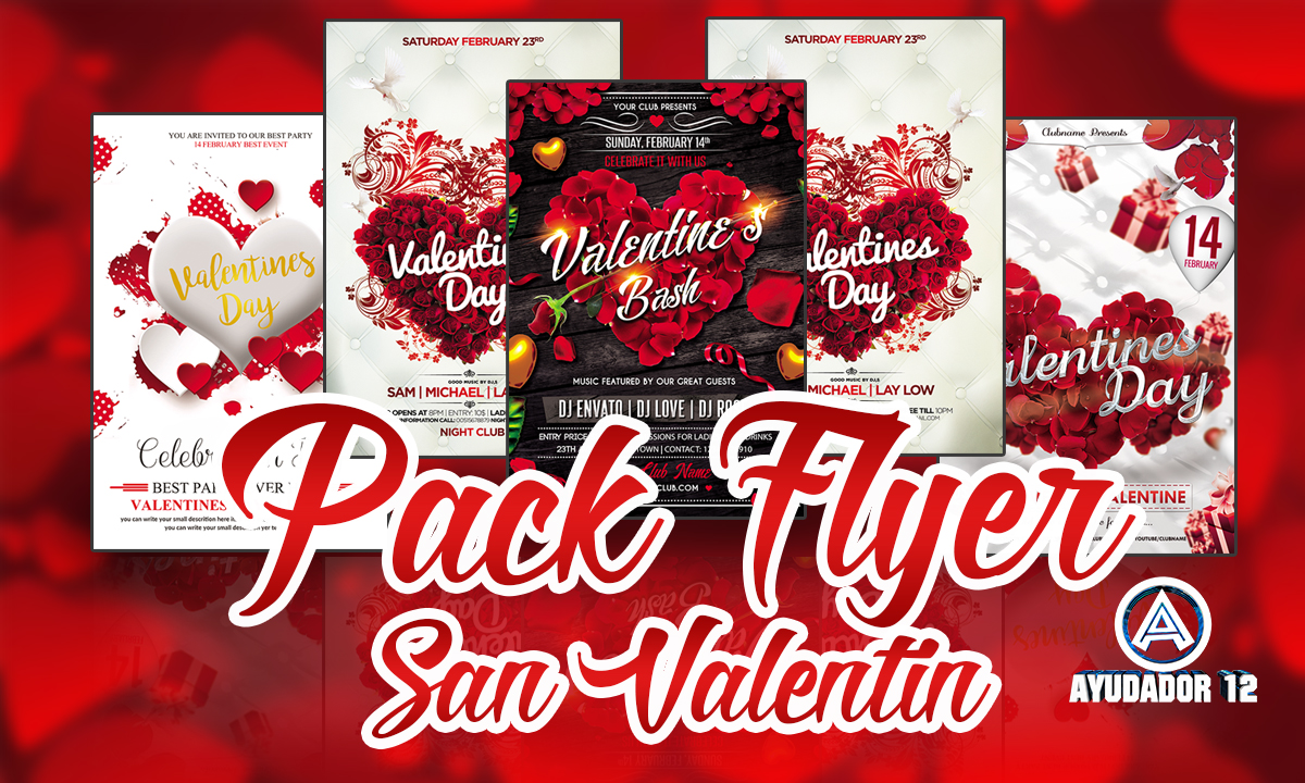 pack de flyer para san valentin editable en photoshop gratis el pack de fondos para flyers