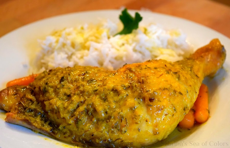 Muslos de pollo al horno con salsa de naranja