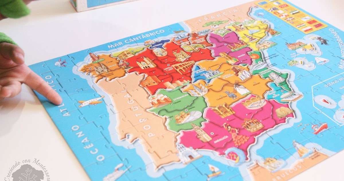 Puzzle De Las Provincias De España De Educa Creciendo Con Montessori
