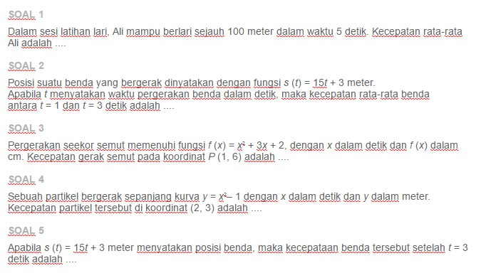 Contoh Soal Aplikasi Limit Dalam Kehidupan Sehari Hari