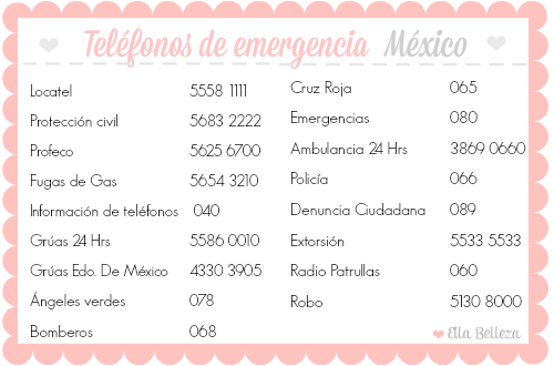 Teléfonos de emergencia México