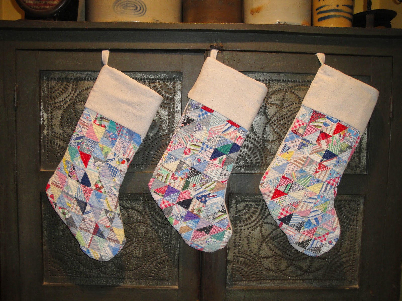 Old Quilt Christmas Stockings.....