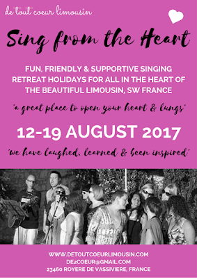 Sing from the Heart singing holidays Limousin SW France 2017 sing from the heart, sing afrique, african music, singing workshop, de tout coeur limousin, Limousin, Ali Bullivent, Imba Basi Band, singing holidays, singing lessons, France, Nouvelle Aquitaine, La Cabane de la Plage, Broussas, Creuse, fete de la musique, haute vienne, Lac de Vassiviere, live music, whats on. music venue, retreats, rural France, off the beaten track, something different, music, making music, music workshops, world music, dancing, creative workshops, wellbeing, bien etre, ex pat, english spoken, community singing, community choir, pop, rock choir,