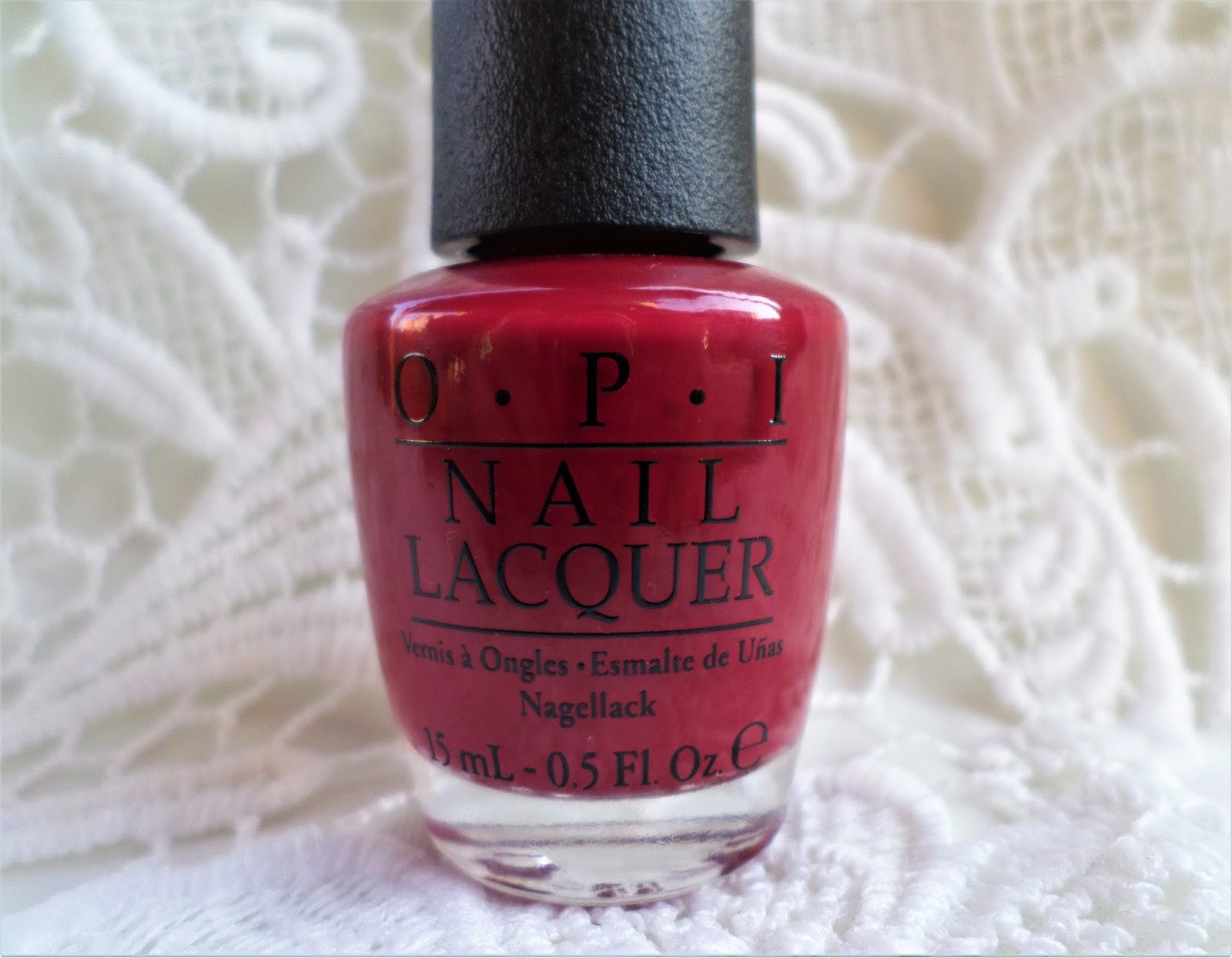 1. OPI Nail Lacquer in "Chick Flick Cherry" - wide 1