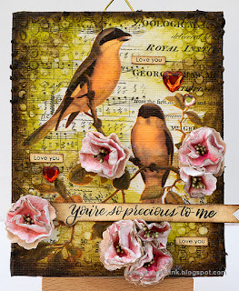 Layers of ink - Flowers and Birds Canvas Tutorial by Anna-Karin Evaldsson