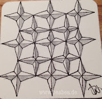 Zentangle-Muster. Tangle: Diamantbee, Designer: Beate Winkler, CZT