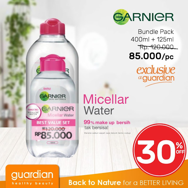 #Guardian - #Promo Diskon 30% Produk Garniar Micellar Water Hanya 85K (S.d 24 Apr 2019)