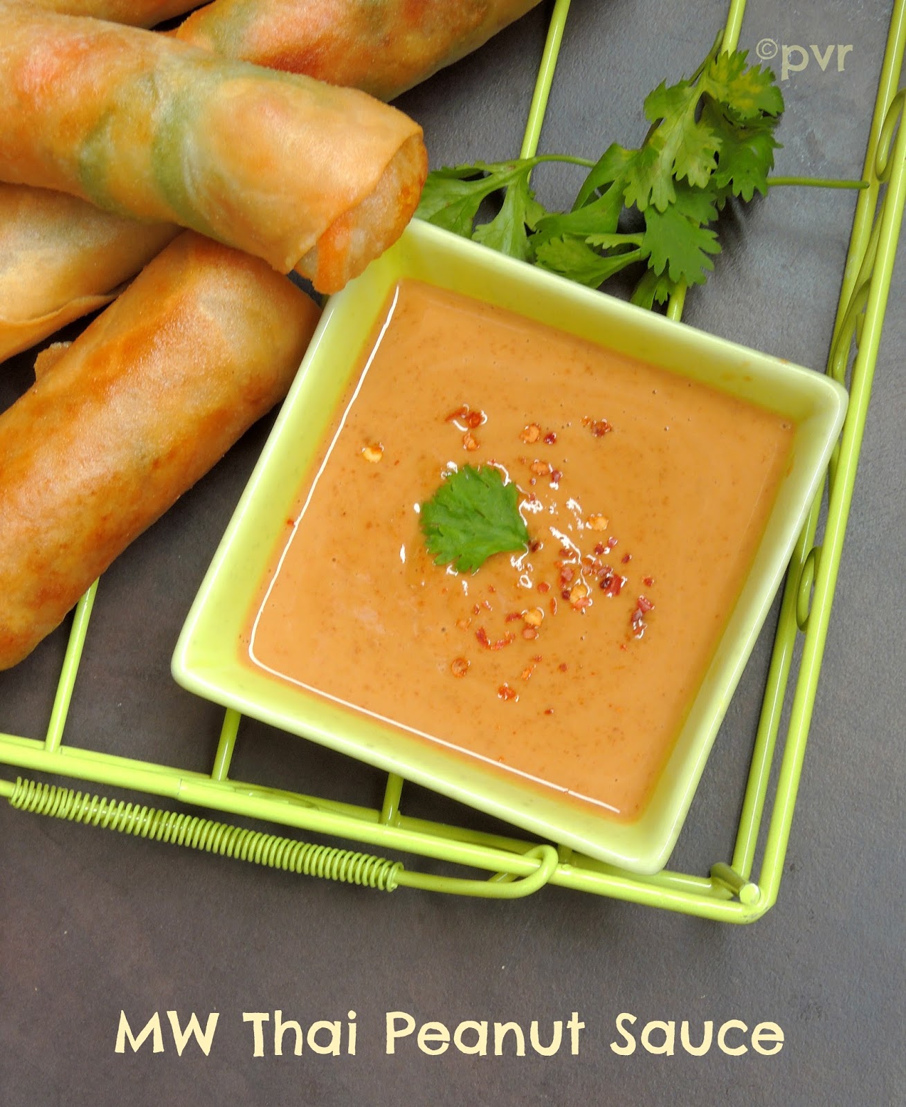 Priya's Versatile Recipes Chinese Veg Spring Rolls with MW Thai Peanut