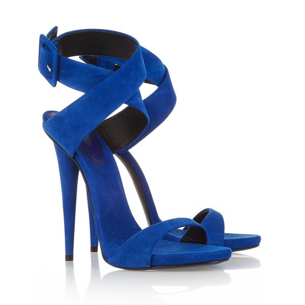 new website for your fashion: Giuseppe Zanotti Blue Suede Sandals