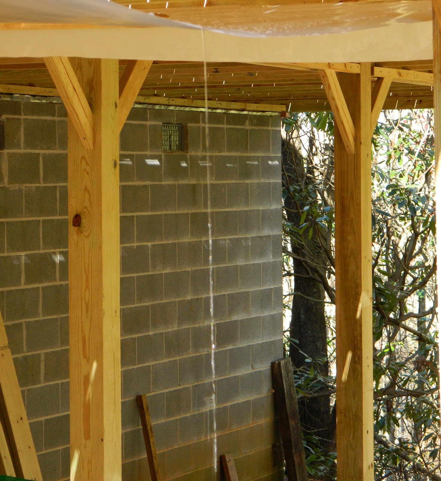 Lise's Log Cabin Life: Building a "Rain Shield" Under the Deck