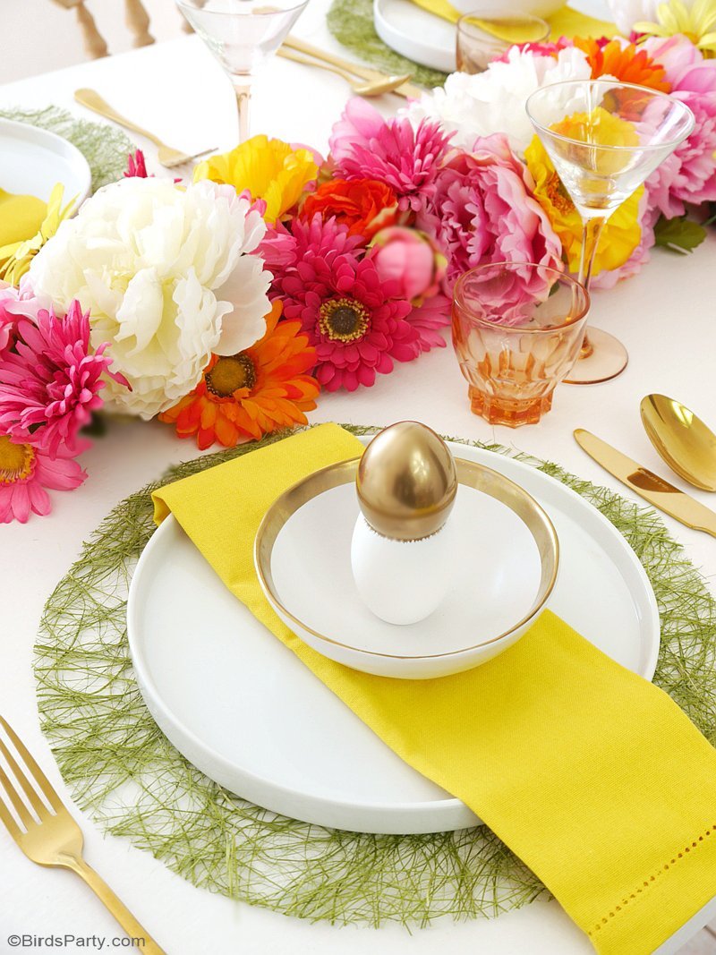 Un Brunch de Pâques Floral & Moderne - des idées faciles à faire à la maison avec recettes, décorations de table DIY et menu de fête! via BirdsParty.fr @BirdsParty