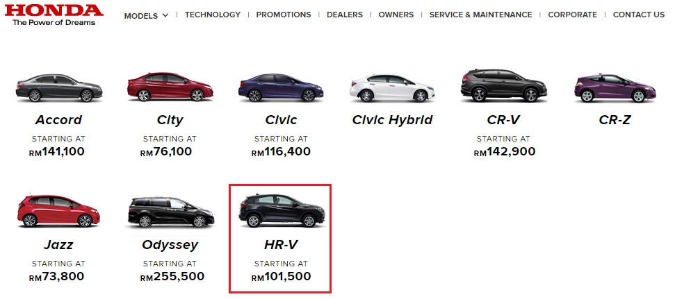 Snapshot Of Honda HR V Pricing And Specification For Future Reference Purpose As The Manufacturers Site Will Update From Time To It Is Good Keep