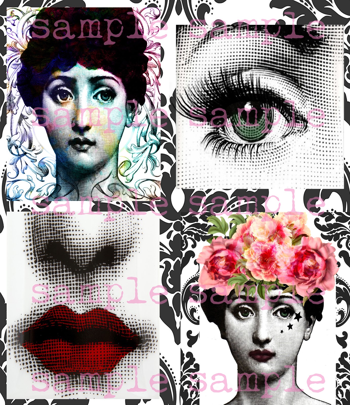 Creative Souls // Velvet + Rust // Izabella Blue Drayven: Mixed Media Art  Prints, instant Digital Download Collage Sheet, Lina Cavalieri Portrait  Printable Vintage Faces