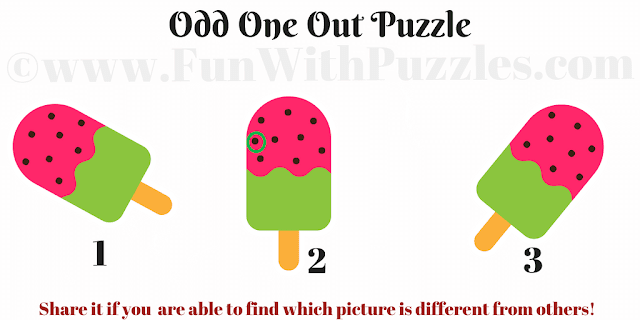 Odd One Out Ice-cream Picture Puzzle for Kids Answer