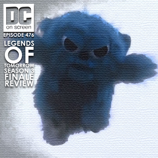 Beebo leaps through the air to attack mallus in the season 3 finale of Legends of Tomorrow