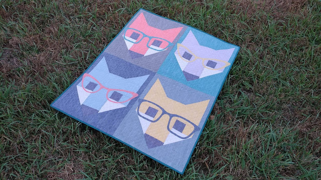 Fancy Fox quilt with organic cotton chambray