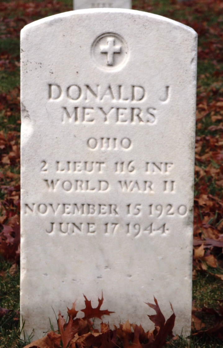 116th Infantry Regiment Roll Of Honor 2lt Donald J Meyers