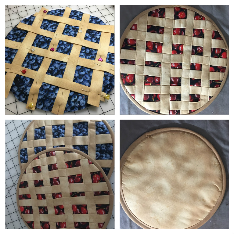 Me Sew Crafty Fruit Pie Pot Holders/Hot Pads